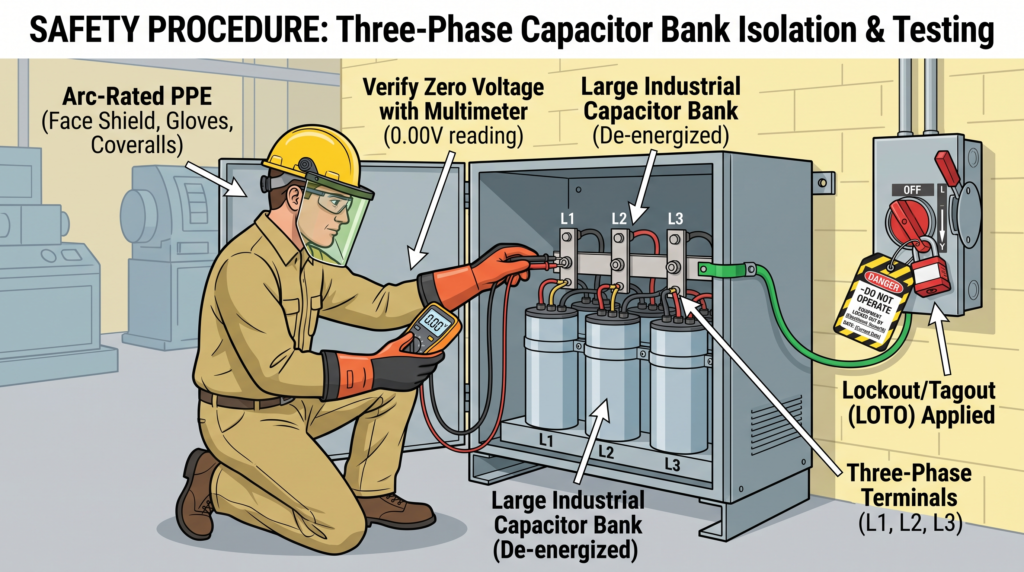 3 phase motor capacitor calculator